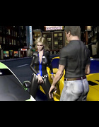 Busty 3D female taxi driver banged variously outdoors