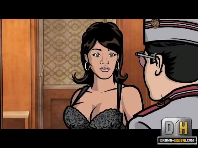 animated lingerie sex - Brunette Bombshell From Archer Porn In Sexy Lingerie And Nylons Jumping On  A Dick