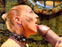 Captivating dick-sucking submissive is throat fucked by a huge schlong.