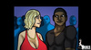 Ebony wants a threeway with her guy and white pal