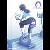 Gal fucks fake dick stuck to her spin bike seat