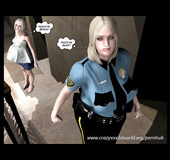 Kinky lady cop's interaction with pregnant chick